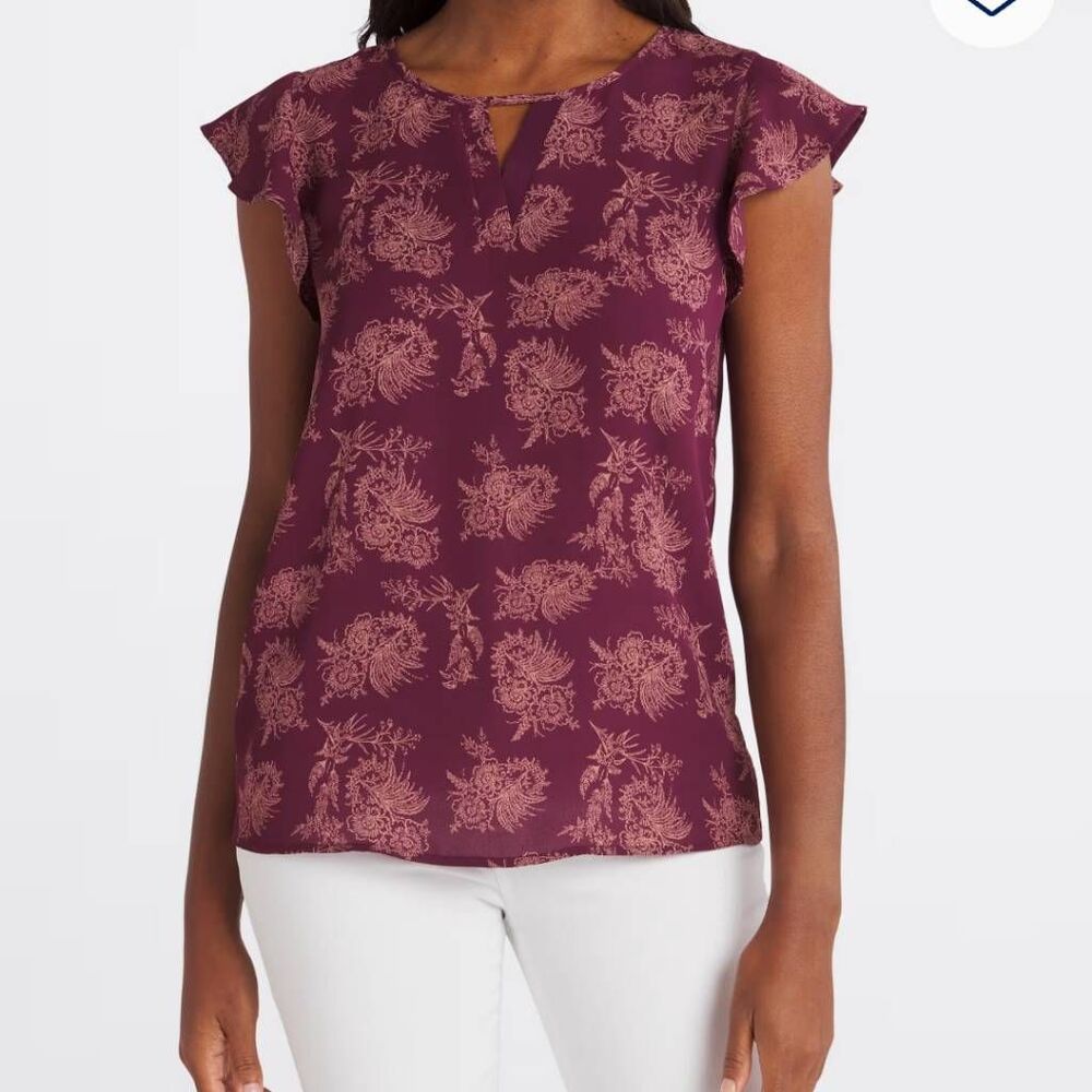 NWT Papermoon Stitch Fix Mia Flutter Sleeve Blouse